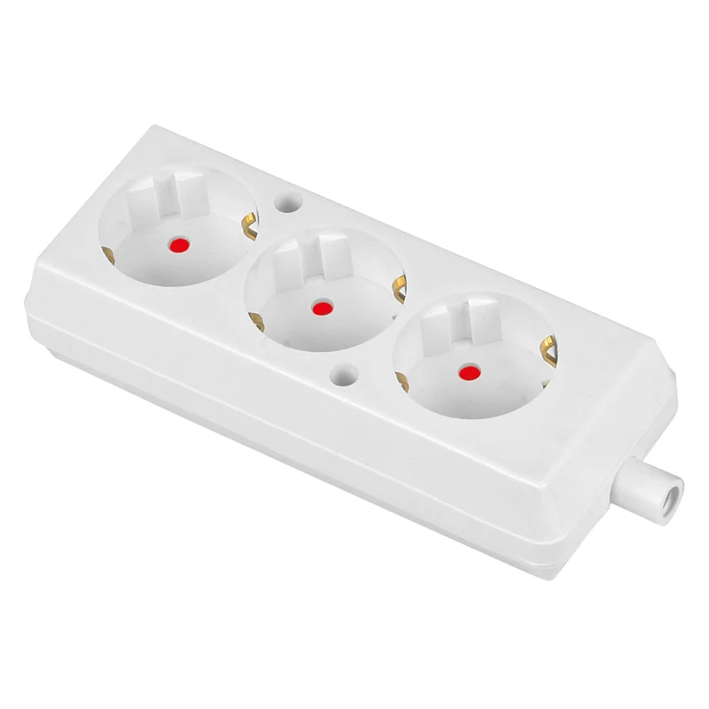 Gniazdo przenośne trzykrotne 3x2p+Z Schuko 16A, 250V