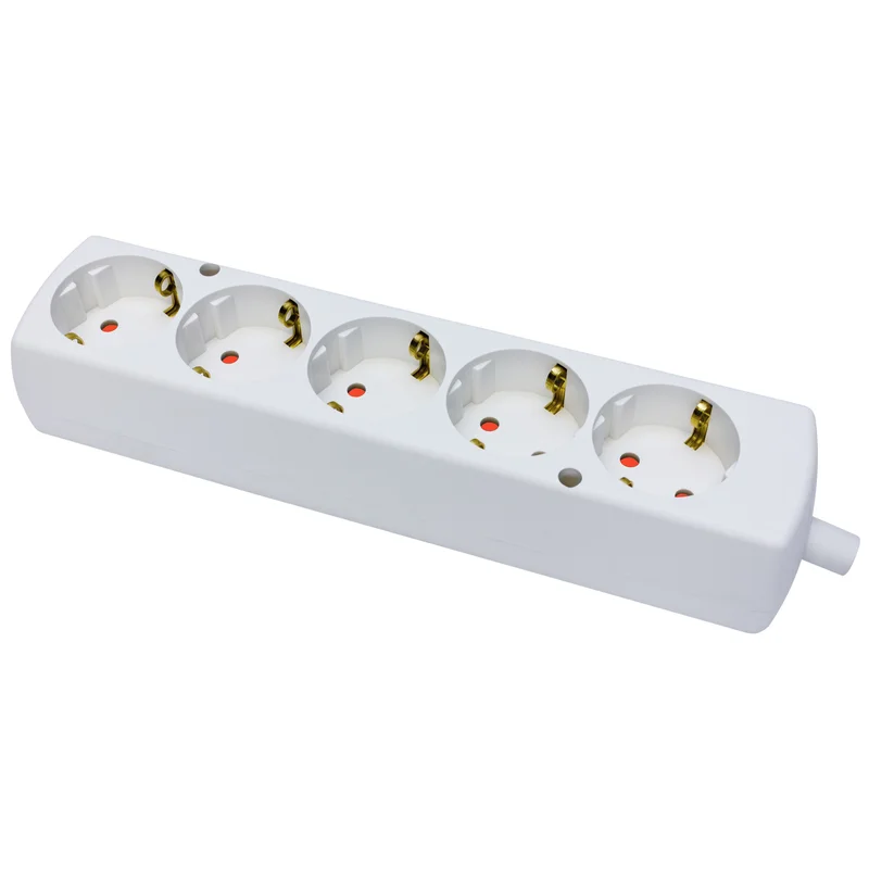 Gniazdo przenośne pięciokrotne 5x2p+Z Schuko, 16A, 250V