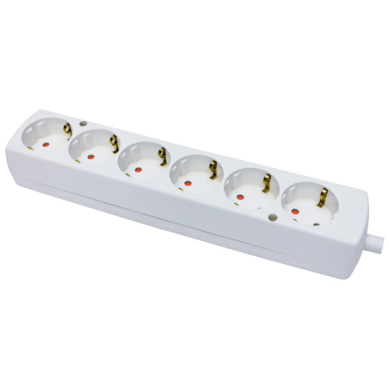 Gniazdo przenośne sześciokrotne 6x2p+Z Schuko, 16A, 250V