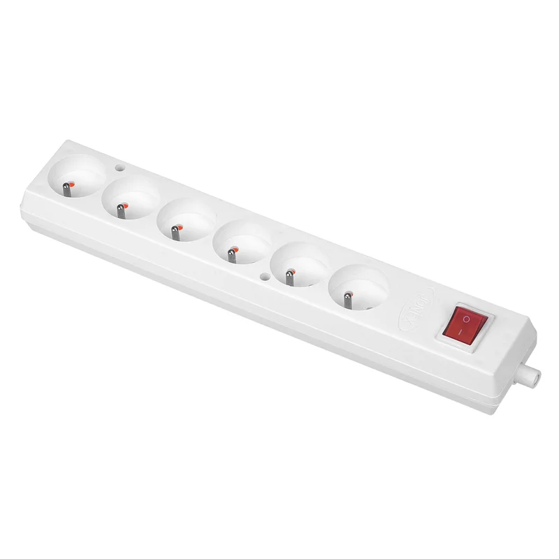 Gniazdo przenośne sześciokrotne 6x2p+Z with switch 16A, 250V