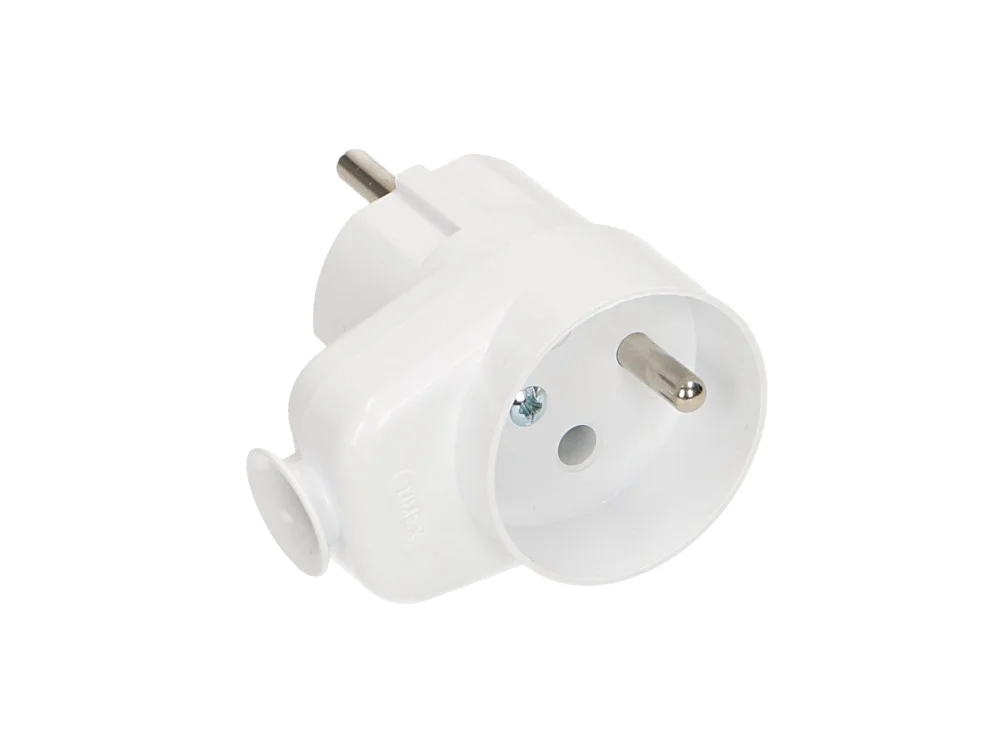 Wtyczka rozbieralna, z gniazdem 2p+Z, 16A, ~250V; WT-16G BIAŁY