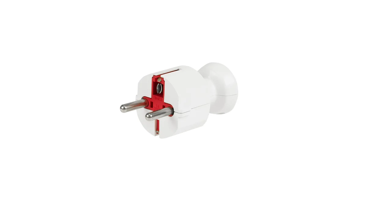 Wtyczka rozbieralna, prosta Uni-SCHUKO, 2p+Z Schuko, 16A, 250V; WT-40 BIAŁY